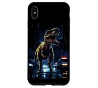 Carcasa para iPhone XS MAX T-Rex Dinosaur Roaring City at Night Graphic Design Japanese