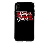 Carcasa para iPhone XS MAX Tela Escocesa roja cultivada en casa de Nebraska Buffalo NE State Love