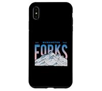 Carcasa para iPhone XS MAX Tenedores Washington Mountain Senderismo Vintage Viajes al Aire Libre