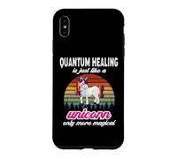 Carcasa para iPhone XS MAX Terapeuta de curación cuántica, diseño Vintage de Unicornio, Puesta de Sol