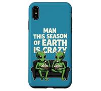 Carcasa para iPhone XS MAX This Season of Earth Is Crazy Aliens Popcorn Meme