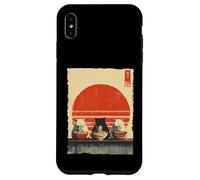 Carcasa para iPhone XS MAX Three Cats Ramen Divertido Estético Japonés Ukiyo-e Anime Cat