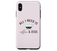 Carcasa para iPhone XS MAX Todo LO Que Necesito ES CAFÉ & JESÚS Divertido Meme Cristiano con cafeína