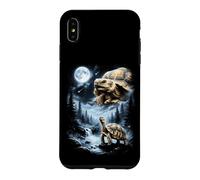 Carcasa para iPhone XS MAX Tortuga Sulcata Aullando a la Luna 90's Retro