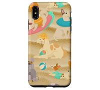 Carcasa para iPhone XS MAX Tropical Summer Sandy Beach Dogs Cute Caniche Chihuahua Puppy