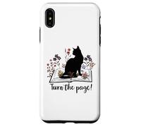 Carcasa para iPhone XS MAX Turn The Page Books & Cats Black Cat Women Floral Book Lover