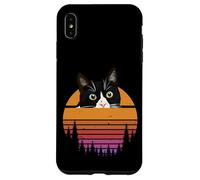 Carcasa para iPhone XS MAX Tuxedo Cat Retro 70s Sunset Vintage Cat Lover