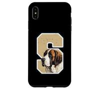 Carcasa para iPhone XS MAX Un Perro de San Bernardo Dentro de la Letra S en Negrita Amante de los Perros
