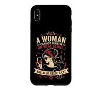 Carcasa para iPhone XS MAX Una Mujer no Puede Sobrevivir Solo con Vino Ella también Necesita un Gato