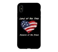 Carcasa para iPhone XS MAX USA Corazón - Land of The Free Because of The Brave
