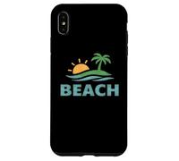 Carcasa para iPhone XS MAX Vacaciones en la Playa Minimal Palmera Atardecer Costera Océano Vibes
