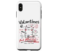 Carcasa para iPhone XS MAX Valentines Is A Cat and A Bottle of Wine Cause I Love Them