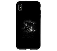 Carcasa para iPhone XS MAX Vaquero Solitario por fogata con Caballo Noche