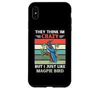 Carcasa para iPhone XS MAX Vintage Ellos piensan Que Estoy Loco Pero yo como el pájaro urraca