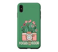 Carcasa para iPhone XS MAX Vintage Focus On The Good Wildflower Camera Happy Thoughts