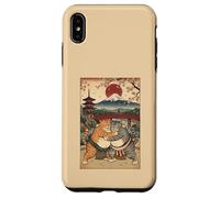 Carcasa para iPhone XS MAX Vintage Ukiyo-e Sumo Cat Lucha Japonesa Arte Cultura