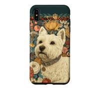 Carcasa para iPhone XS MAX Vintage Westie Dog Morris Style Botanicall