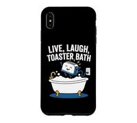 Carcasa para iPhone XS MAX Vivir, reír, Tostadora Baño -Fun Diciendo Novedad Sarcástica Meme