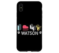 Carcasa para iPhone XS MAX Watson - Amante de Mascotas con Nombre de Perro Personalizado