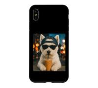 Carcasa para iPhone XS MAX West Highland White Terrier Bebiendo café Helado Perro Divertido