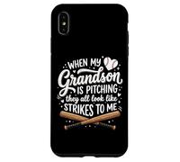 Carcasa para iPhone XS MAX When My Grandson Is Pitching They All Look Like Strikes