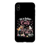 Carcasa para iPhone XS MAX Whimsical Kittens on Bike - Ovillo de Lana, diseño de Gato felino