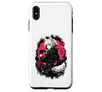 Carcasa para iPhone XS MAX Wolf Anime Girl Samurai Katana Rosa Negro Diseño Estético