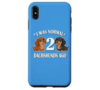 Carcasa para iPhone XS MAX Womens Girls I Was Normal 2 Dachshunds Ago Black Tan Lover