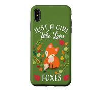 Carcasa para iPhone XS MAX Womens Kids Fall Leaves Boho Just A Girl Who Loves Foxes