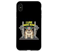 Carcasa para iPhone XS MAX Yo Vivo aquí Ahora Bulldog Levantador de Pesas