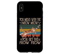 Carcasa para iPhone XS MAX You Mess with The Meow You Get The Peow Funny Cat with Gun