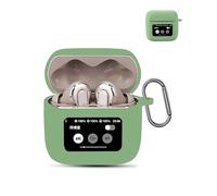 Carcasa para JBL Tour Pro 3 auriculares inalámbricos, daunke funda de protección flexible de silicona, funda suave para la piel con hebilla, protección completa, verde Matcha