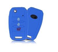 Carcasa para llave compatible con Kia CEE'D CEED Sorento Sportage Rio Carens Soul Venga Niro silicona goma 3 botones llavero funda suave protección mando a distancia coche turquesa