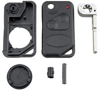 Carcasa para Llave con Mando a Distancia, Compatible con Land/Range Rover P38, Carcasa de Repuesto para Llave con 2 Botones y Hoja en Blanco (Negro)