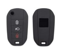 Carcasa para llave de coche de silicona con mando a distancia compatible con Citroen Cactus C3 C4 C5 C6 C8 DS3 DS4 DS5 Picasso Xsara Peugeot 208 301 308 408 508 2008 3008 5008 botón de luces (negro)