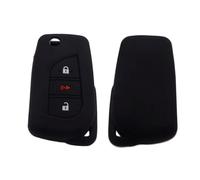 Carcasa para Llave de Coche Funda de Silicona para Llavero para Toyota, para Hilux, para Corolla, Avensis, Prado, Fortuner, para RAV4, Plegable, con 3 Botones, protección remota(Black)