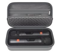 Carcasa para micrófono inalámbrico compatible con JBL Wireless Dos micrófonos/para JBL Partybox, bolsa de almacenamiento de viaje de doble micrófono portátil para receptores, baterías y otros