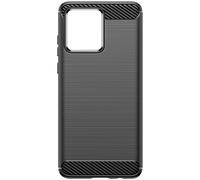 Carcasa para Motorola Edge 40 Neo Silicona Efecto Aluminio Cepillado - Negro