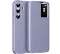 Carcasa para Samsung Galaxy S25 Smart View con ventana inteligente, funda tipo cartera con tapa de piel con tarjetero y soporte plegable y protección contra golpes integral, funda Galaxy S25, color