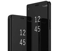Carcasa para Samsung Galaxy S9 Clear View Flip Case Chapa Espejo Efecto Carcasa con Tapa Rígida PC+PU Cuero Funda Galaxy S9 360 Full Body antigolpes Clapet Bumper Hybrid Super Fin Transparente Cover
