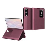 Carcasa para Samsung Galaxy Z Fold 8 Smart View con ventana inteligente | Funda tipo cartera con tapa de piel con soporte para tarjetas, soporte plegable y protección a prueba de golpes integral