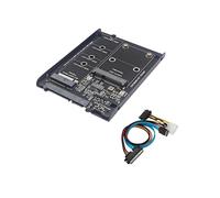 Carcasa para SSD M2 + MSATA A SATA3.0 de 6 Gb, Tarjeta Elevadora con Zócalo de Metal Compatible con SSD M.2
