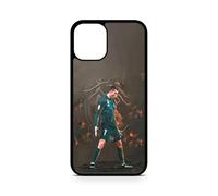 Carcasa para teléfono compatible con iPhone 14 Pro - Cristiano Ronaldo - Intensidad del partido - Sublimación HD - Silicona Negro - Carcasa para teléfonos con Locura