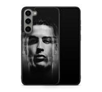 Carcasa para teléfono compatible con Samsung Galaxy A14 - Cristiano Ronaldo - Pose Dinámica - Sublimación HD - Silicona Negro - Carcasa para teléfonos con Locura