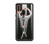 Carcasa para teléfono compatible con Samsung Galaxy A50 - Cristiano Ronaldo - Energía ofensiva - Sublimación HD - Silicona Negro - Carcasa para teléfonos con Locura