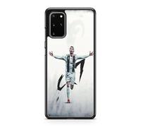 Carcasa para teléfono compatible con Samsung Galaxy S20 FE - Cristiano Ronaldo - Potencia y velocidad - Sublimación HD - Silicona Negro - Carcasa de Locura