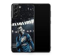 Carcasa para teléfono compatible con Samsung Galaxy S21 FE - Cristiano Ronaldo - Acabado Premium - Sublimación HD - Silicona Negro - Carcasa de Locura