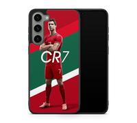 Carcasa para teléfono compatible con Samsung Galaxy S23 FE - Cristiano Ronaldo - Concentración máxima - Sublimación HD - Silicona Negro - Carcasa para teléfonos con Locura