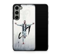 Carcasa para teléfono compatible con Samsung Galaxy S24 FE - Cristiano Ronaldo - Potencia y velocidad - Sublimación HD - Silicona Negro - Carcasa de Locura