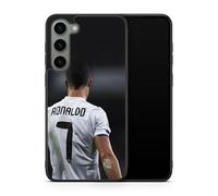 Carcasa para teléfono compatible con Samsung Galaxy S25 FE - Cristiano Ronaldo - Momento decisivo - Sublimación HD - Silicona Negro - Carcasa para teléfonos con Locura